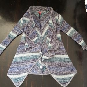 Knit Striped Blue Cardigan